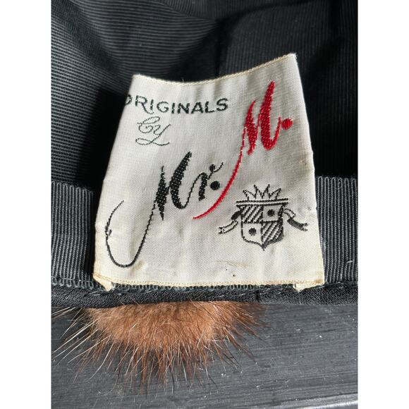 Vintage Mink Fur Hat Originals By Mr. M 60s Bucket Hat Brown Black Women\'s OS